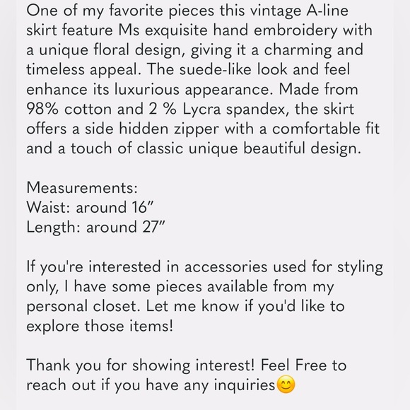 Embroidered Vintage A-line Skirt - Picture 5 of 5